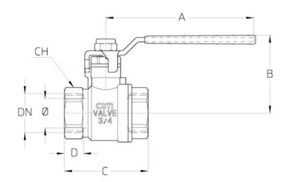 Cim 14M Full Bore Ball Valve Types T14 Steel Lever Handle TYVAL